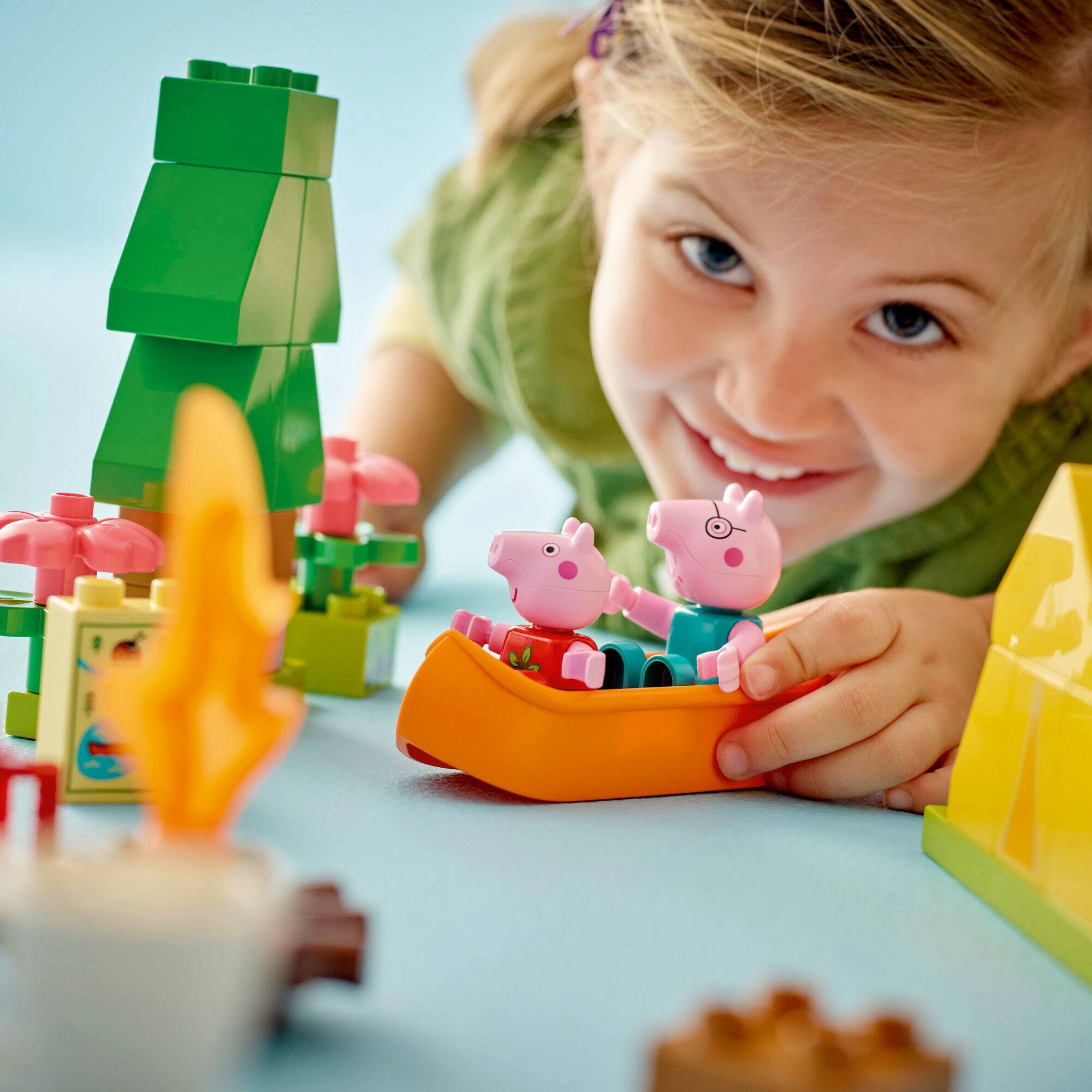 LEGO® DUPLO® Peppa Pig Camping Trip Building Playset with Canoe Toy 10452